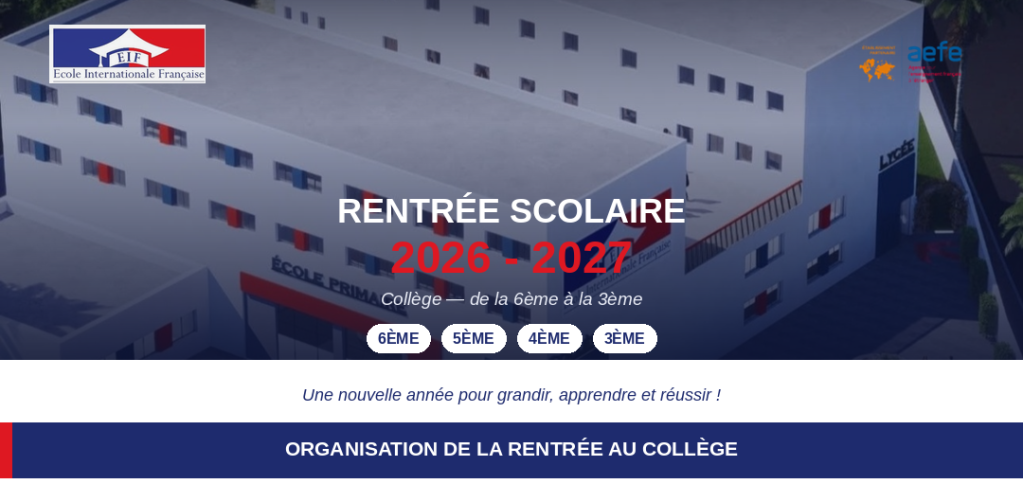 Rentrée scolaire 2026-2027
