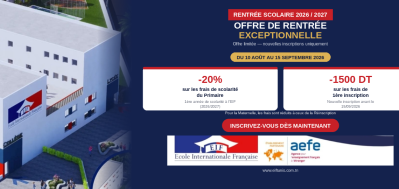 Offre Spéciale Rentrée 2026/2027 : Jusqu'à 20 % réduction !